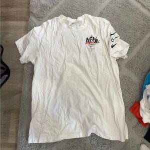 Nike White Tee with Multicolor Graphic
